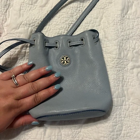 Tory Burch blue gray mini bucket bag - Picture 3 of 4